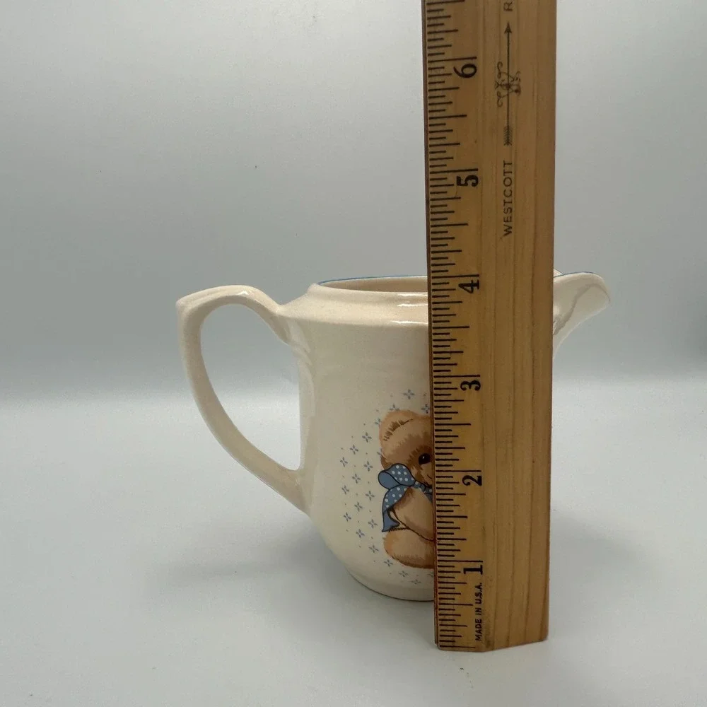 Vintage Tienshan Stoneware Country Bear Cottage Pitcher Serving Bowl Granny 80s